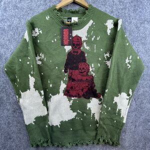 A Nightmare on Elm Street Sweater Small Horror Ugly Christmas‎ Fray Red Green